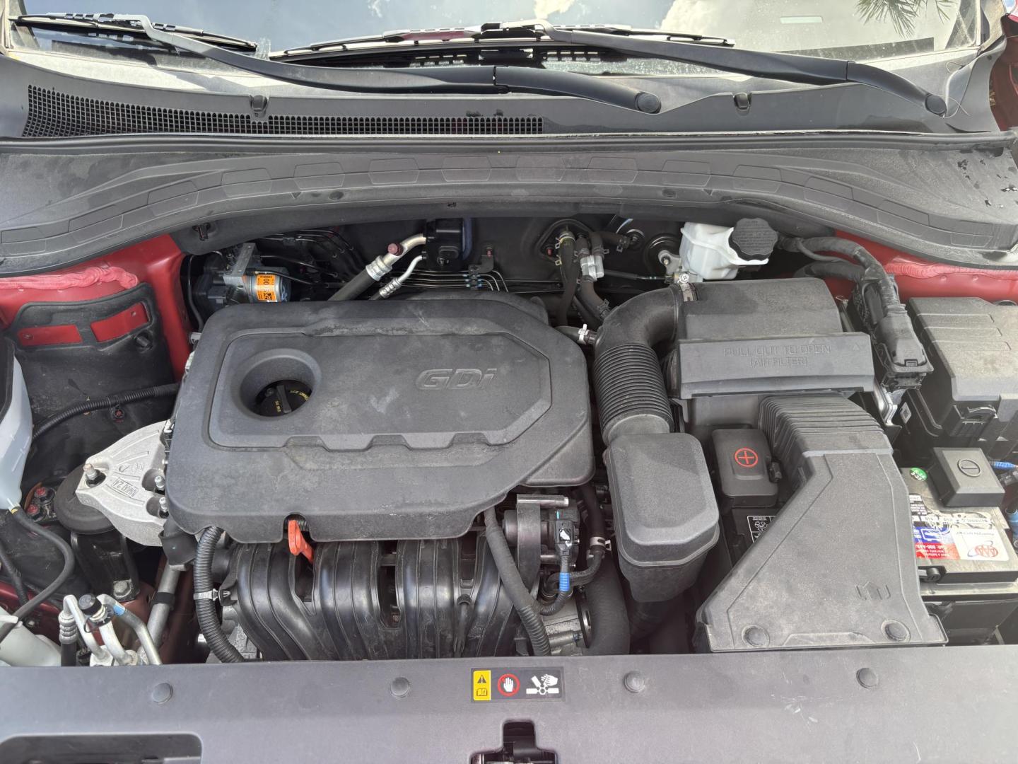 2019 RED Hyundai Santa Fe SE 2.4 (5NMS23AD9KH) with an 2.4L L4 DOHC 16V engine, 8A transmission, located at 11170 Summerlin Square Dr., Fort Myers Beach, FL, 33931, (239) 999-7777, 26.493546, -81.941628 - Photo#35